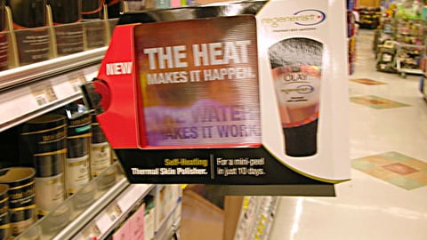 Olay Regenerist Lenticular Motion Shelf Sign