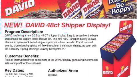 David Sunflower Seeds Sell Sheet