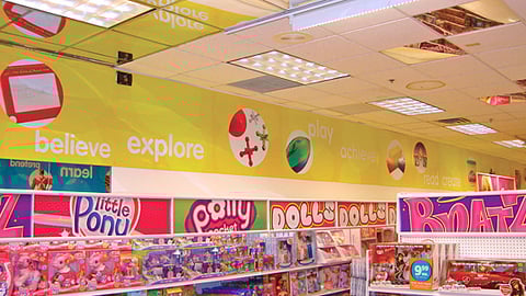 KB Toys Overhead Signage