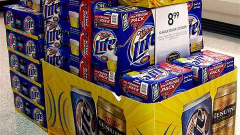 Miller Beer Case Stack