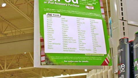 Meijer/P&G iPod Rebate Sign