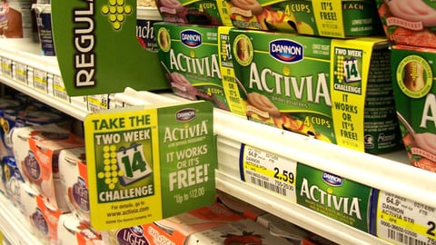 Dannon Activia Challenge Shelf Signage