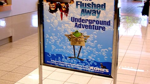 Kohl's 'Flushed Away' Stanchion Sign