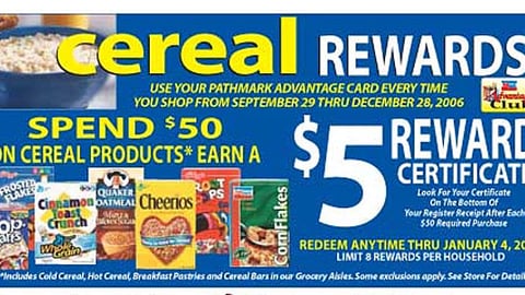 Pathmark 'Cereal Rewards' Feature