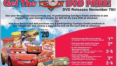 Giant/ConAgra/'Cars' Feature