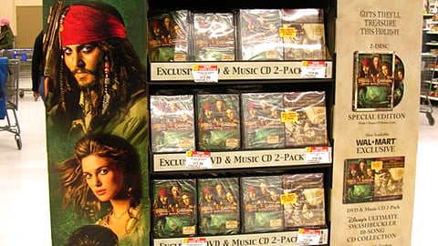 Wal-Mart 'Pirates' DVD Pallet Display