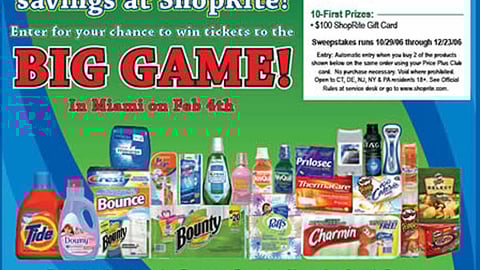 ShopRite/P&G 'Big Game' Sweeps Feature