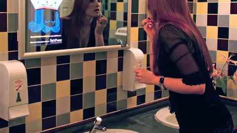 Restroom Mirror Projection Display