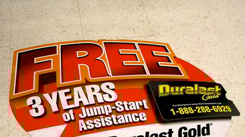 Duralast Gold Battery Floor Cling