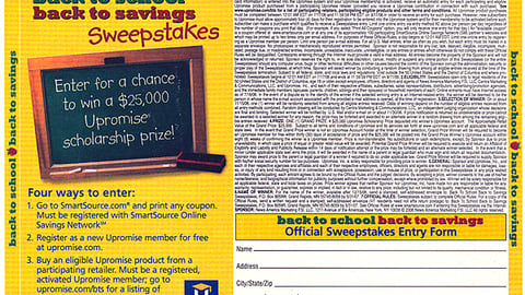 Upromise/SmartSource Sweeps FSI