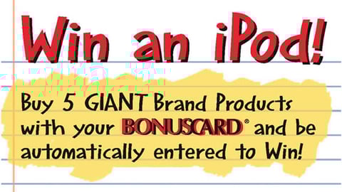 Giant 'Win an iPod' Feature