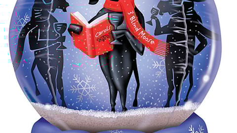 3 Blind Moose Holiday Globe