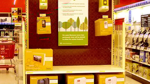 Target Memorex 'Think Green' Electronics Endcap