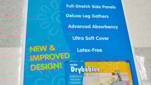 Meijer Drybabies Diapers Floor Cling