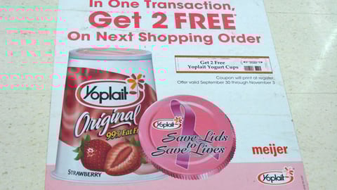 Meijer Yoplait 'Save Lids' Floor Cling 