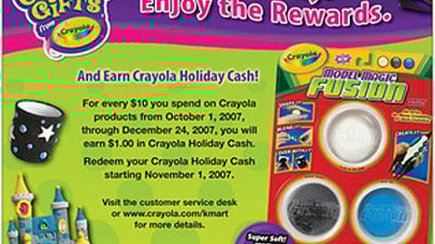 Kmart Crayola Holiday Cash Feature