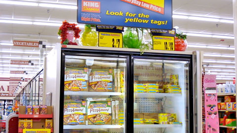 King Soopers Yellow Tag Endcap Sign
