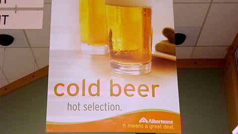 Albertsons Beer Aisle Ceiling Banner
