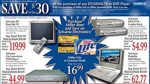 Dillons Miller Lite/Sylvania Rebate Feature