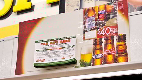 Budweiser Holiday Rebate Sign