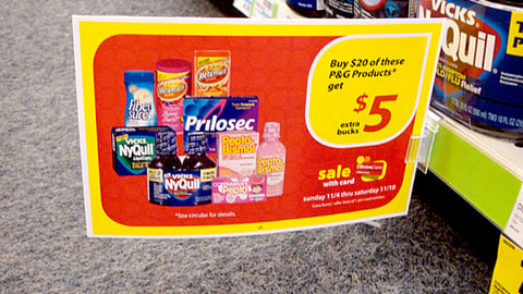 CVS/P&G Rebate Shelf Sign