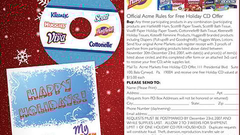 Acme Hatfield/Kimberly-Clark Holiday CD Feature