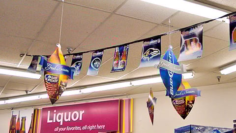 Bud, Coors Light Ceiling Signage