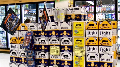 Corona Football Pallet Display