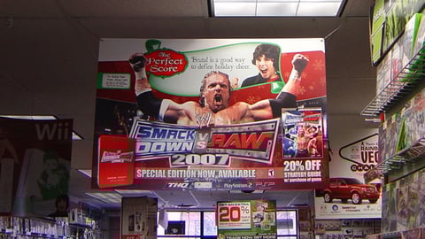 GameStop 'WWE Smackdown' Ceiling Sign
