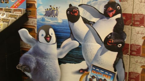 'Happy Feet' DVD Standee