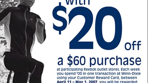 Winn-Dixie Reebok Coupon Feature