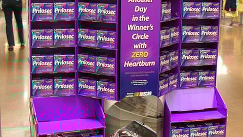 Prilosec OTC Racing Pallet Display