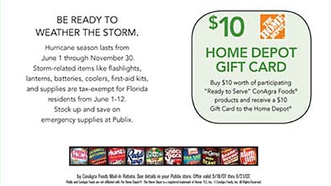 Publix/ConAgra Home Depot Gift Card Feature