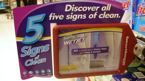 Swiffer WetJet '5 Signs' Shelf Talker