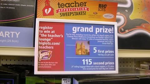 Big Lots 'Teacher Appreciation' Shelf Sign