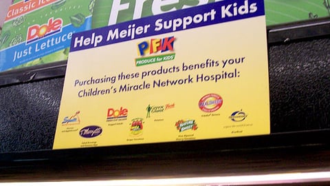 Meijer Produce for Kids Shelf Sign