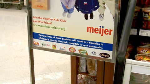 Meijer Produce for Kids Stanchion Sign