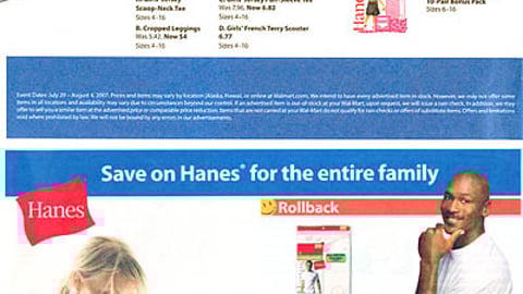 Wal-Mart/Hanes Co-Op Ad