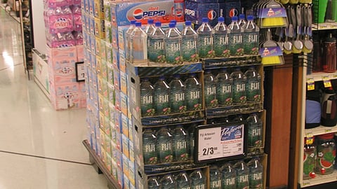 Fiji Bottled Water Case Stack