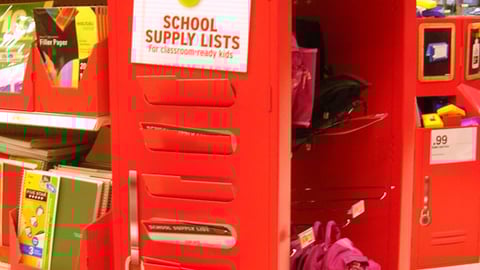 Target School Supply List Endcap