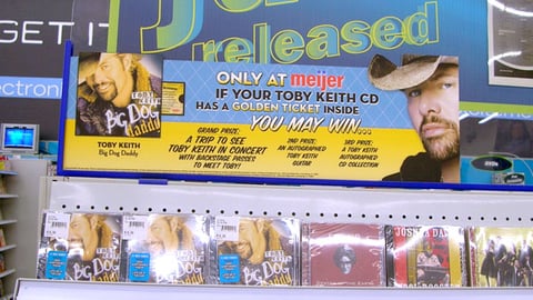 Meijer Toby Keith 'Golden Ticket' Endcap Sign