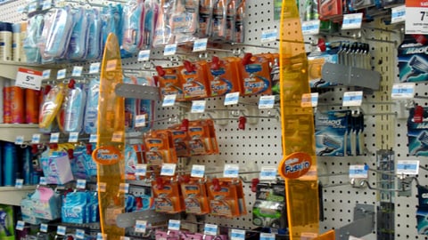 Gillette Fusion Peg Board Signage