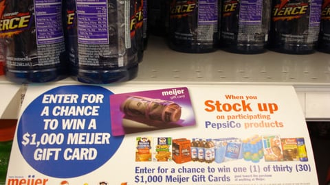 Meijer/PepsiCo Gift Card Shelf Sign 