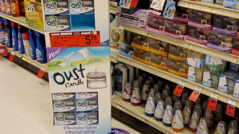 Oust Candle Floorstand, Floor Cling