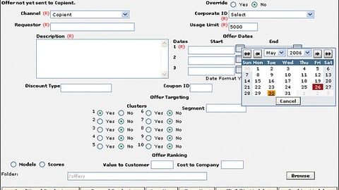 Enterprise Offer Management Software Interface