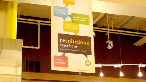 Whole Foods 'ReSolutions' Ceiling Sign