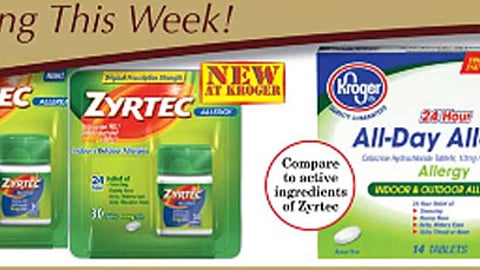 Kroger Zyrtec, Private-Label Comparison Feature