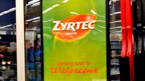 Zyrtec 'Coming Soon to Walgreens' Sign 