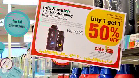 CVS Blade BOGO Shelf Sign