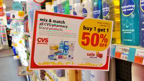 CVS Brand BOGO Shelf Sign